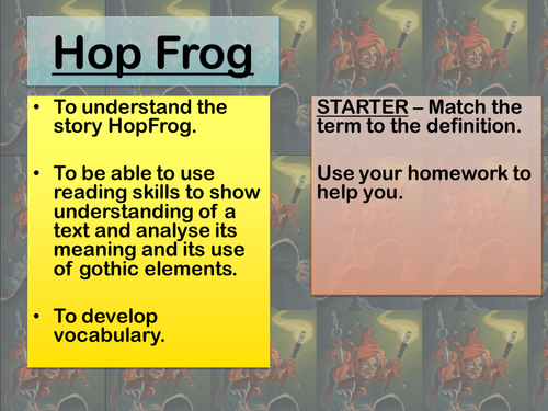 Hop Frog (Edgar Allen Poe) - Gothic features and comprehension