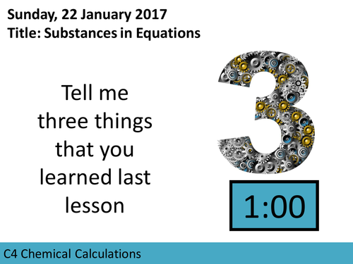 AQA GCSE C4 Chemical Calculations L4 Substances in Equations