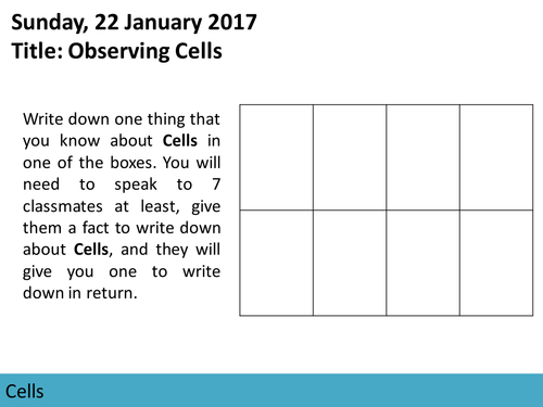 Cells Lesson