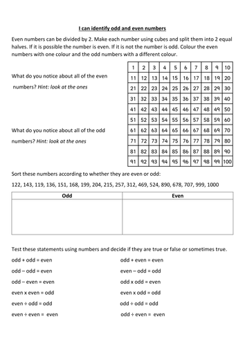 Odd And Even Numbers Identifying And Reasoning Teaching Resources 9078