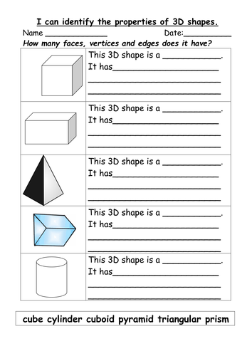 identifying properties of basic 3D shapes
