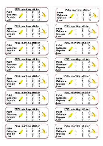PEEL marking sticker