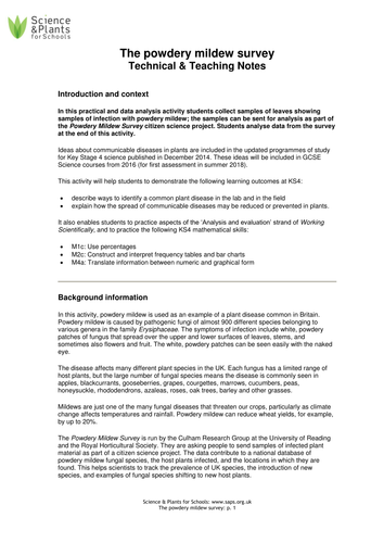 Plant disease practicals - powdery mildew
