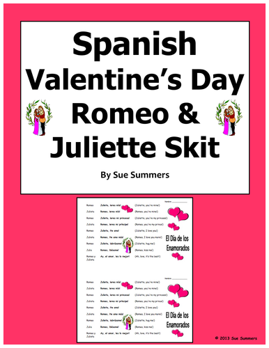 Spanish Valentine's Day Romeo and Juliette Skit / Speaking Activity / Role Play