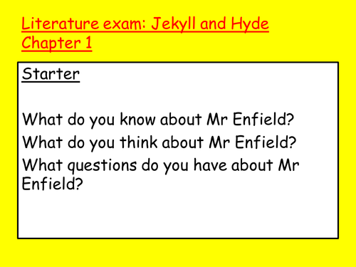Jekyll and Hyde Revision Scheme of Work