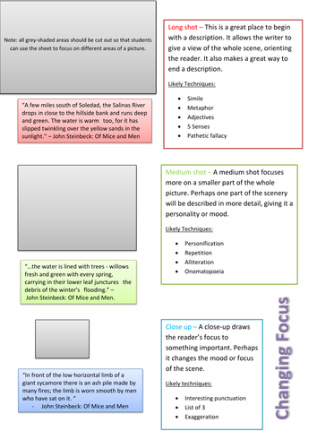 KS3 Structuring Descriptions - Changing Focus