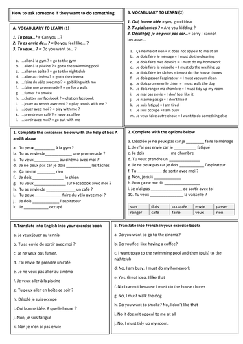 KS3 French - Asking someone out, Part 1 (losely based on Expo2.3 ( Les sorties)