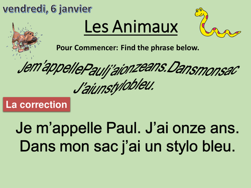 Les Animaux
