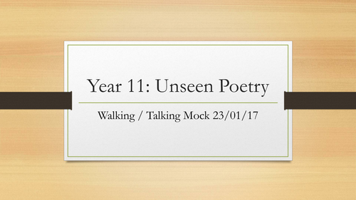 Unseen poetry question plan