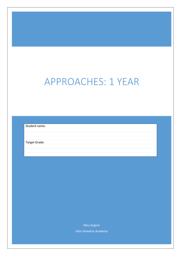 New spec A level  AQA Approaches AS