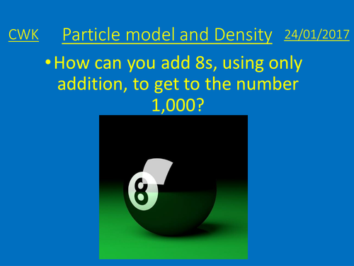 GCSE Physics - Particle model and density lesson plan and presentation