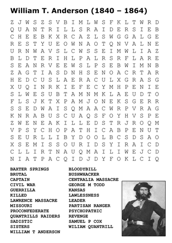 William T. Anderson Word Search