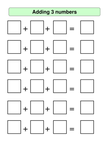 SEN Maths Template Resources Ideal for ASD/ SpLD and for children with low Numeracy levels