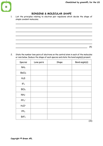 ChemSchool: Bonding and molecular shape