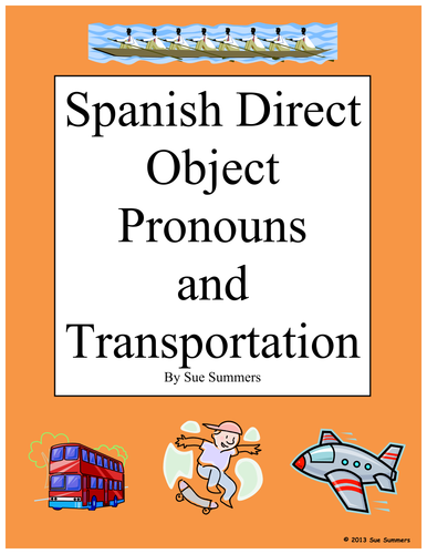Spanish Direct Object Pronouns & Transportation 22 Sentences & IDs