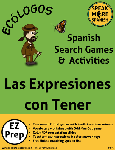 Spanish Verb Games for Tener Expresions. Lecciones y Juegos para las Expresiones con Tener