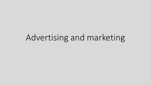 The Media - Advertising and marketing techniques KS3 ...