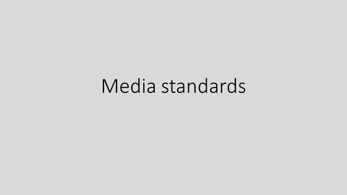 The Media - Media standards Citizenship KS3 lesson