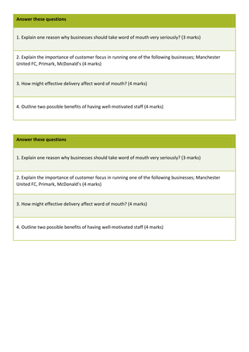 GCSE Business Studies - Starting Up Effectively