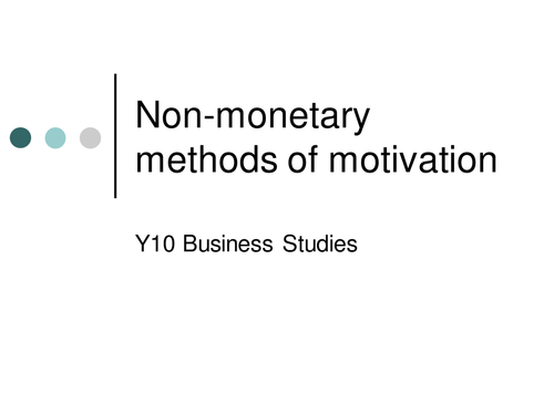 GCSE Business Studies - Motivation and Theories