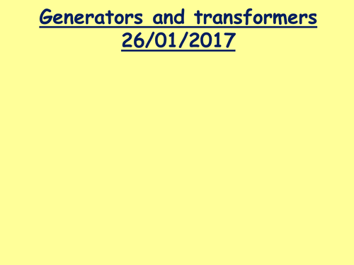 Generators and transformers KS4