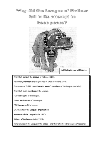 League of Nations workbook