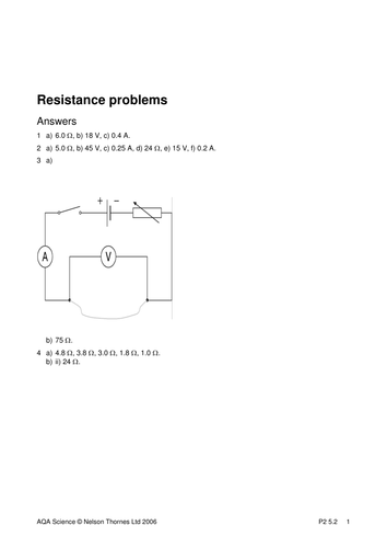 GCSE KS4 resistance