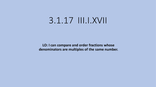 Ordering and Comparing Fractions