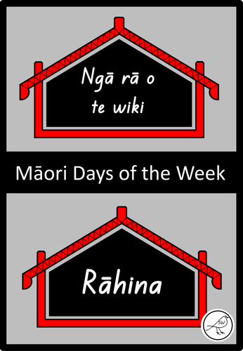 Māori Days of the Week  -  Display cards