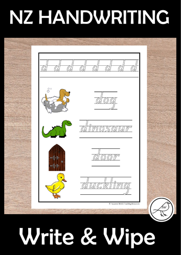 Handwriting Cards - New Zealand font (a-z outline font)