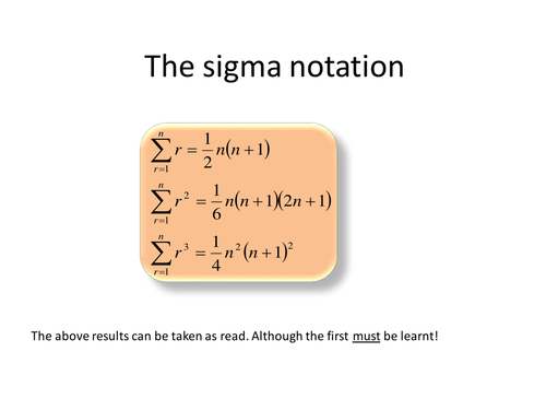 The sigma Notation and Difference Method