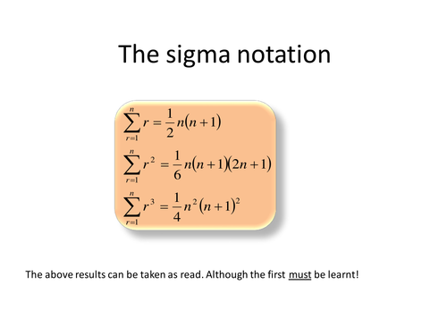 The sigma Notation and Difference Method | Teaching Resources