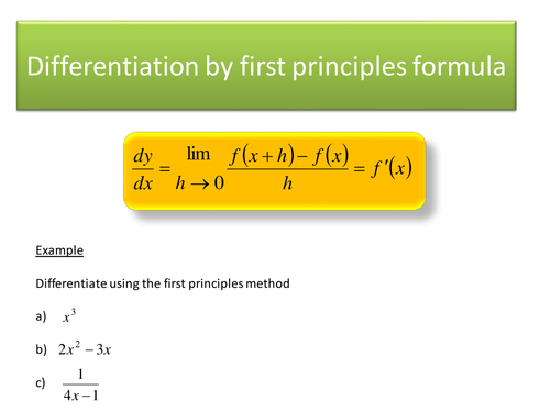Differentiation by first principles