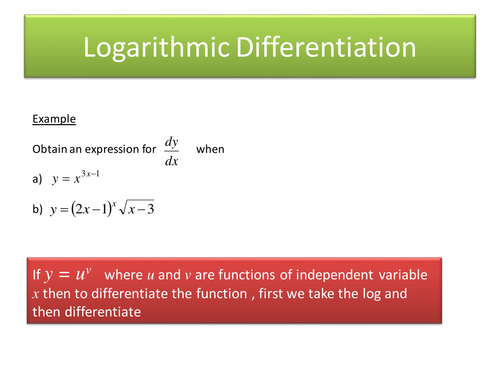 Logarithmic Differentiation