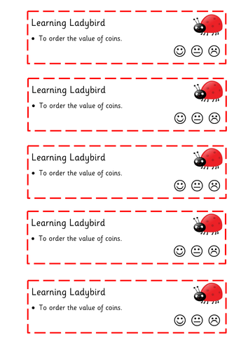 Order Value of Coins - Reception Numeracy