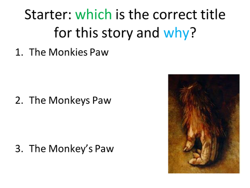 The Monkey's Paw Gothic Literature Lesson KS3 / KS4