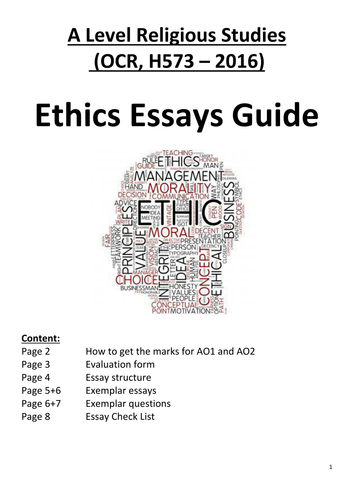 Ethics Essay Guide (OCR, H573, 2016)