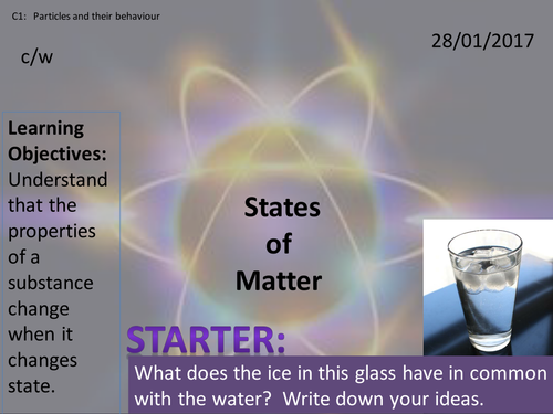 Activate1: C1: 1.2  States of Matter