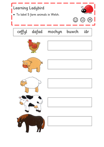 Y Fferm - The Farm- Label the Animals in Welsh