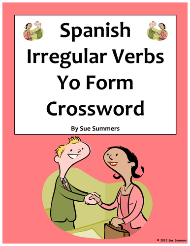 Spanish Irregular Yo Form Verbs Crossword and Image IDs Worksheet
