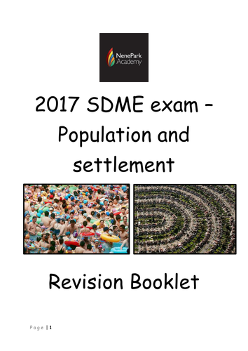 OCR B SDME Population and Settlement Revision booklet 2017