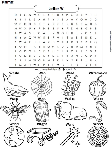 The Letter W Word Search by ScienceSpot  Teaching Resources  Tes