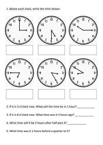 year 4 time assessment ks2 teaching resources