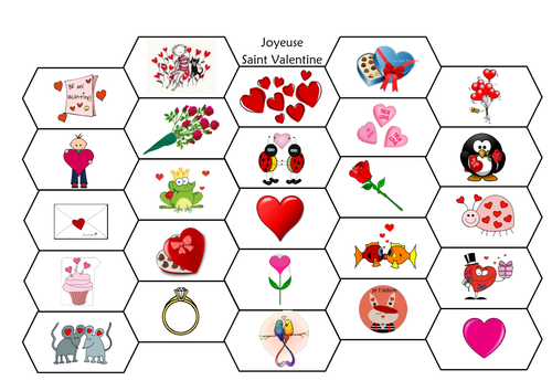 FRENCH - SAINT VALENTINE - ACTIVITIES 2 - WORKSHEETS/GAME
