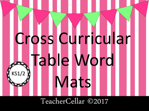 Cross Curricular Vocabulary Word Mats EYFS and KS1