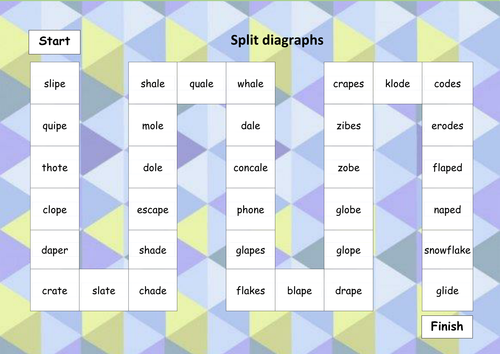 Phonics Editable Game Boards Split Digraphs Alien Words Teaching 