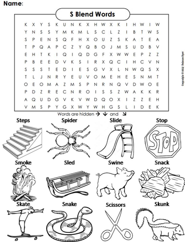 S Blends Word Search | Teaching Resources