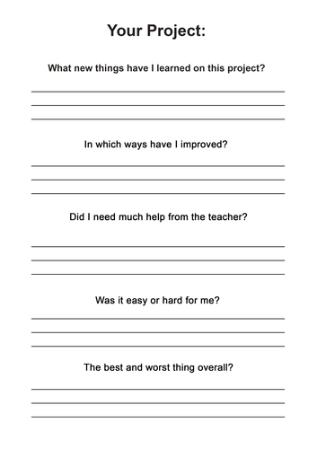 Evaluation  Activity General Design Technology Starter Plenary Mini Evaluation Self Assessment