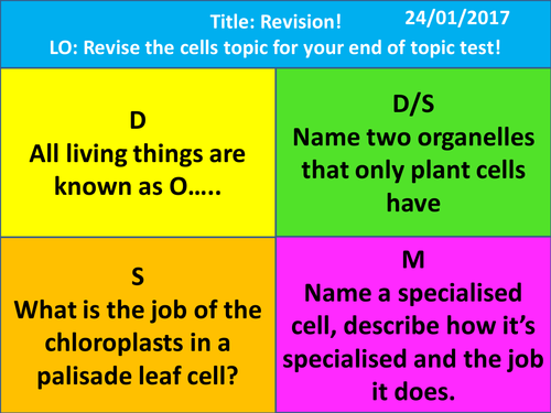 KS3 Exploring Science - Year 7 - Cells - Revision