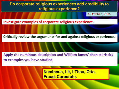 Corporate Religious Experiences
